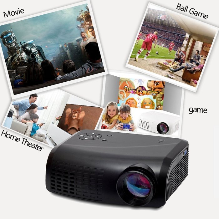 LCD Home Theater Projector VGA (640x480) 500 Lumens LED 4:3/16:9 N8
