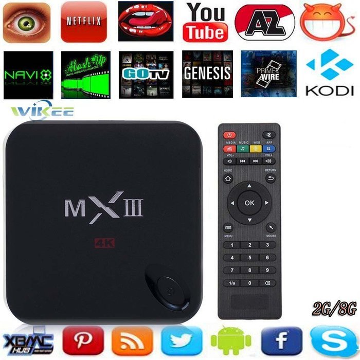 WIIKEE MX3 MXIII KODI Android 4.4 Amlogic S812 Quad Core 2G/8G XBMC Streaming Media Player Bluetooth 2.4/5GHz...