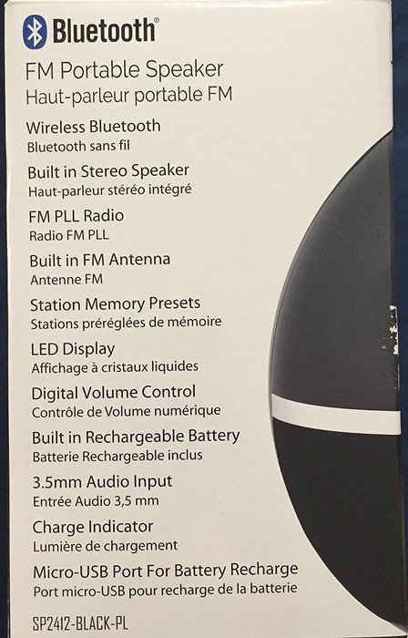 Sylvania Bluetooth FM Portable Speaker black N2
