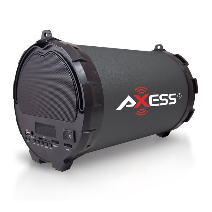 Axess SPBT1032-BK Portable Bluetooth Indoor/Outdoor 2.1 Hi-Fi Loud Speaker with Digital Screen, SD Card, USB,...