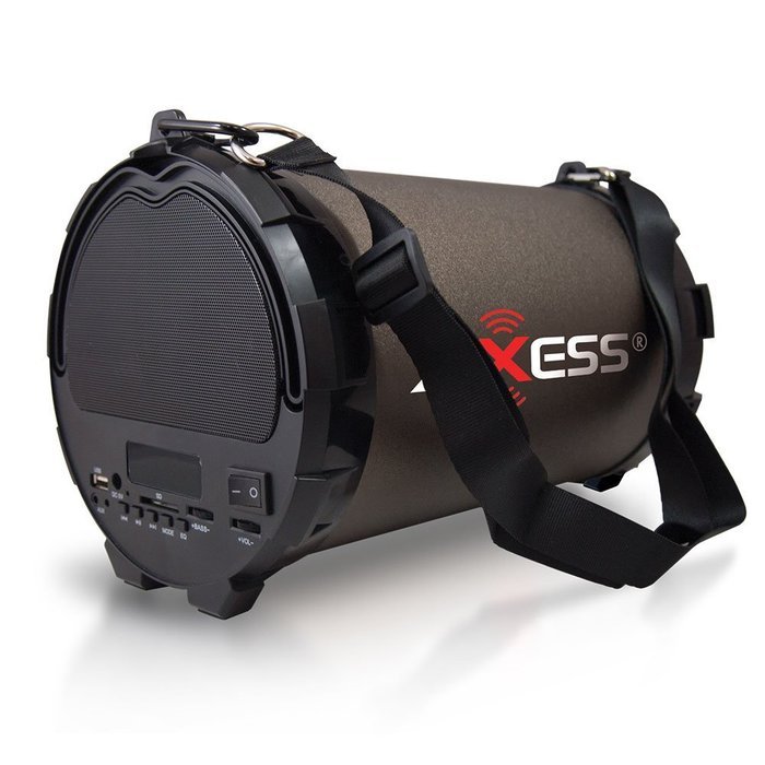 Axess SPBT1032-BK Portable Bluetooth Indoor/Outdoor 2.1 Hi-Fi Loud Speaker with Digital Screen, SD Card, USB,... N9