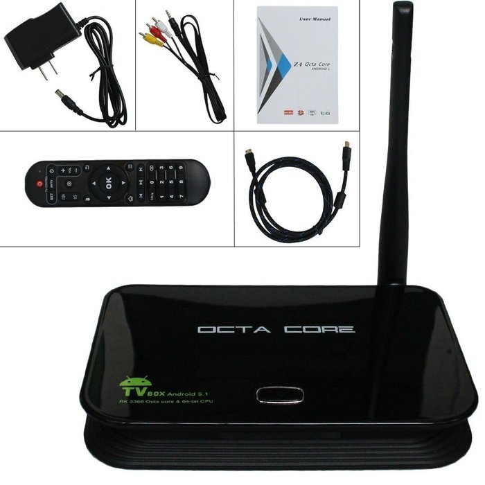 Android 5.1 Lollipop OS RK3368 Octa Core 64Bit TV Box Z4 Cortex A53 5.1 2GB 16GB ROM BT 4.0 Dual wifi 2.4G 5.8G N8