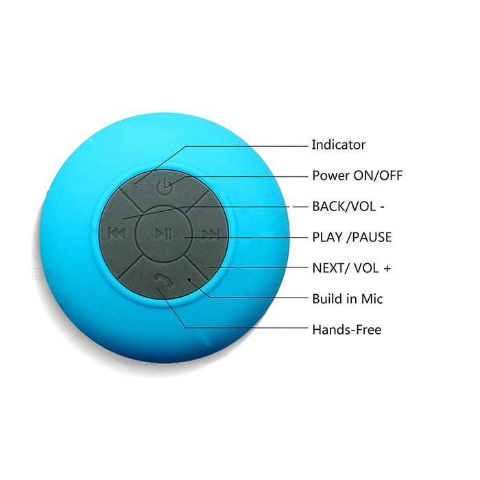 HULKER 001 Water Resistant Bluetooth Shower Speaker , Hands free Portable Speakerphone Built-in Mic Rechargeable... N6