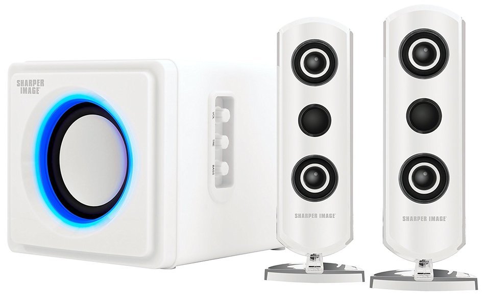 Sharper Image Bluetooth Streaming 2.1 Speakers With Subwoofer & LED Ambient Light(Black) N3