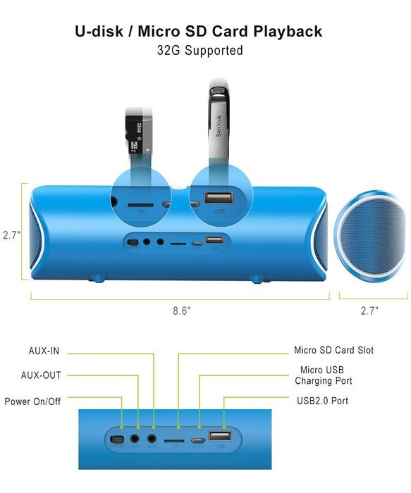 Bluetooth Speakers, ZEALOT S2 Portable Wireless Speakers, Desktop Computer Speakers with Enhanced Bass, Build... N18