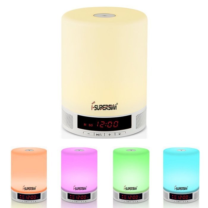I-SUPERSIM Romantic lighting Wireless Bluetooth 4.0 Speaker 10W Alarm Clock Music Player APE MP3 WMA Lossless...