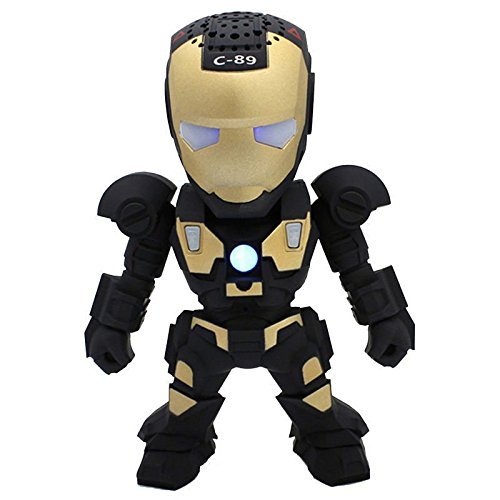 New Iron Man Wireless Bluetooth Speaker C-89 Mini Portable Children Style LED Light Speakers Stereo Music Player... N10