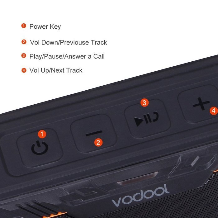 Vodool Bluetooth 3.0 Portable Wireless Bluetooth Speakers ,Waterproof Shockproof Dustproof Speaker 2000mAh ,Waterproof... N20