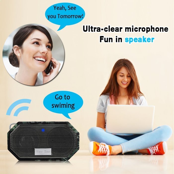 VersionTech Bluetooth 4.0 Waterproof IP66 Speaker, Portable Wireless Outdoor & Shower Stereo Speaker for iPhone... N14