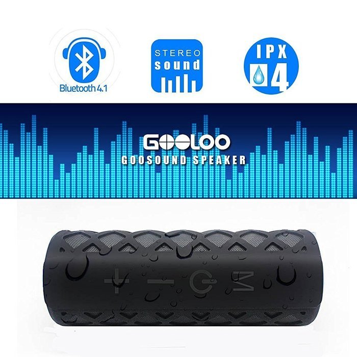 GOOLOO GOOSOUND Stereo Bluetooth 4.1 Speaker Portable Dual-Driver Wireless Speakers Built-in Mic, Water Resistant... N7