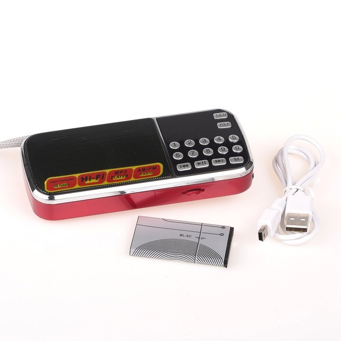 Aocome Portable Mini AM FM Radio Clear Speaker Music Player, Micro SD/TF Card Slot, USB Charging Cord, Rechargeable... N11