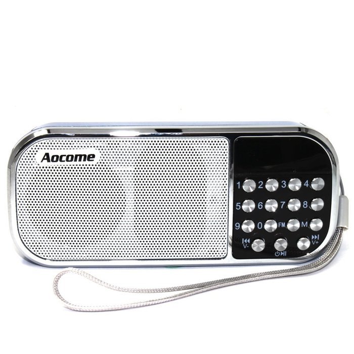 Aocome Portable Mini AM FM Radio Clear Speaker Music Player, Micro SD/TF Card Slot, USB Charging Cord, Rechargeable... N17