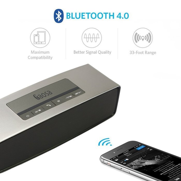 Portable Bluetooth Speaker, SUFUM High-performance Cubic Wireless Mini Stereo Speakers for iPhone,Samsung,LG,iPad... N9