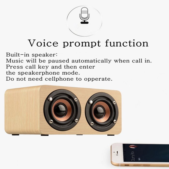 EASYOWN Portable Wireless Wooden Bluetooth Speaker, 10W Output Bluetooth Loudspeaker with Enhanced Bass, Compatible... N7