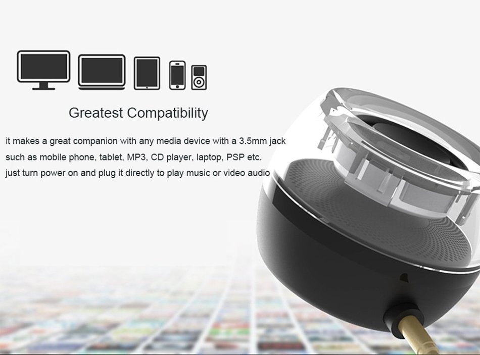 Deli F10 Portable Compact Mini Speaker, Four Times of the Normal Volume, 3.5MM Audio Input, for iPhone Android... N4