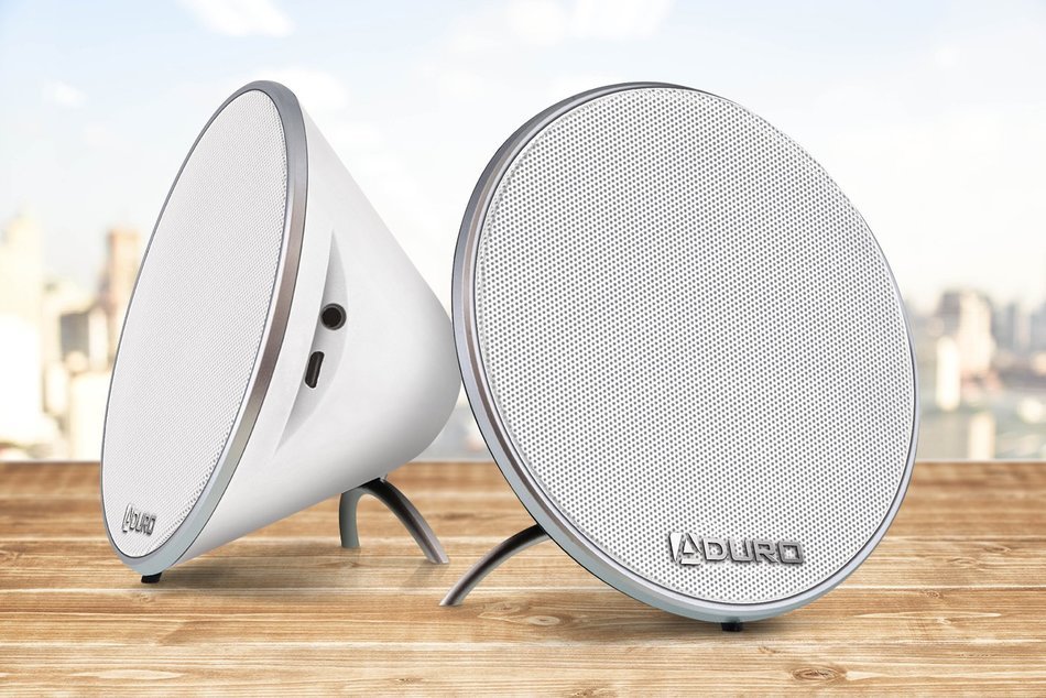 Aduro Amplify DSS-08-BSP25 Wireless Bluetooth 4.0 Dual Stereo Speakers (White) N2