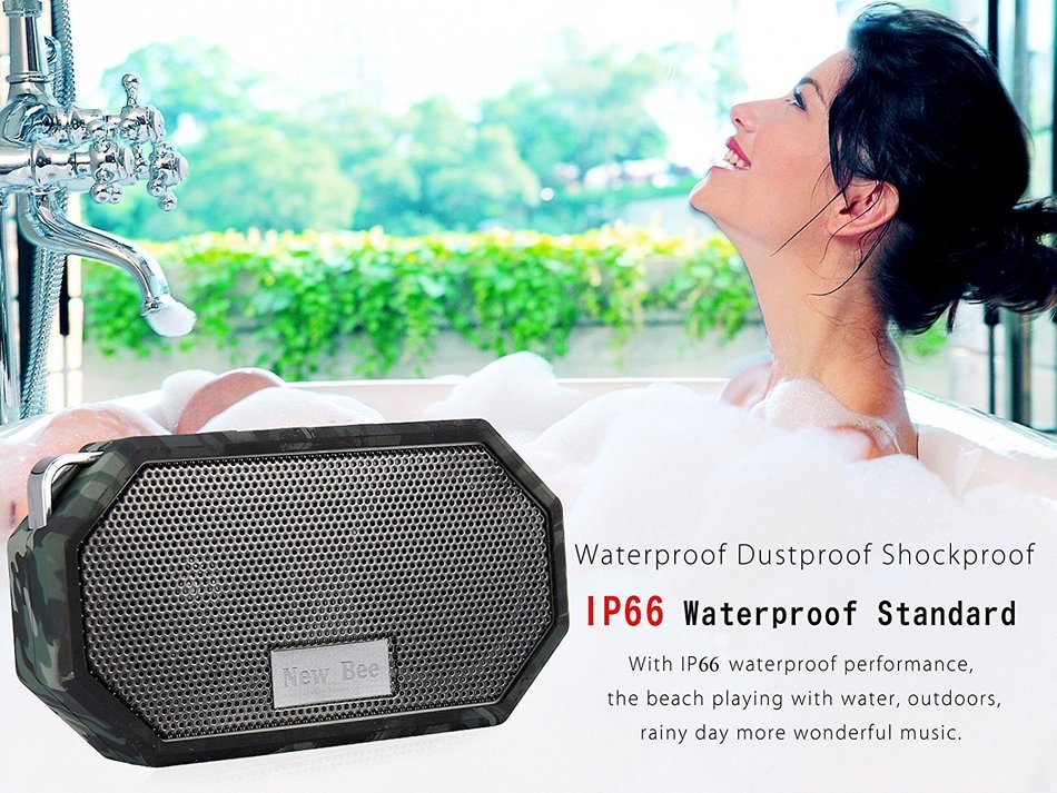 Portable Bluetooth Speakers, Hakey Wireless Outdoor & Shower IP66 Waterproof CRS 4.0 Bluetooth Small Speaker for... N3