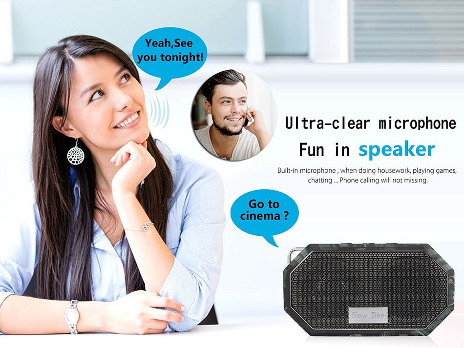 Portable Bluetooth Speakers, Hakey Wireless Outdoor & Shower IP66 Waterproof CRS 4.0 Bluetooth Small Speaker for... N4