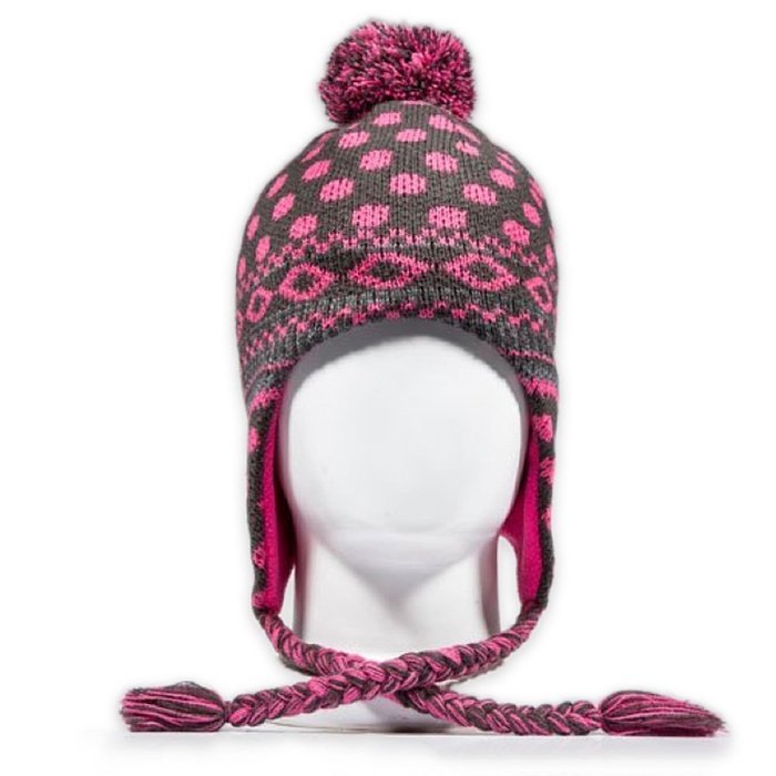 Tenergy Wireless Bluetooth Hands-Free Beanie (PINK & GREY) with PomPoms and Earflaps (built-in stereo speakers... N2