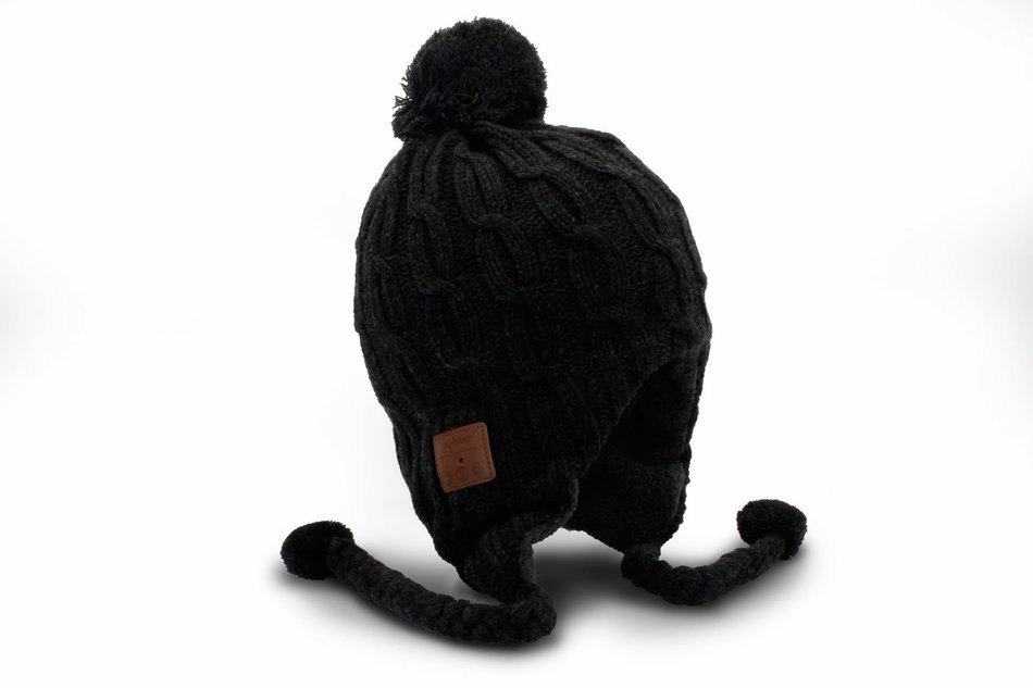 Tenergy Wireless Bluetooth Hands-Free Beanie (PINK & GREY) with PomPoms and Earflaps (built-in stereo speakers... N5