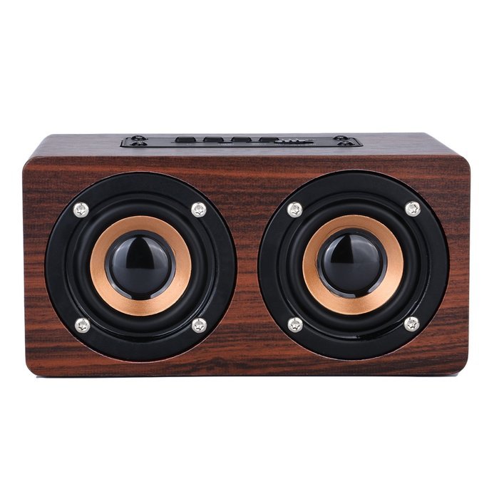 DYJ Mini Wood Bluetooth 4.0 Speaker,10W Output Power with Two Passive Subwoofers and Enhanced Bass,Portable Wireless...