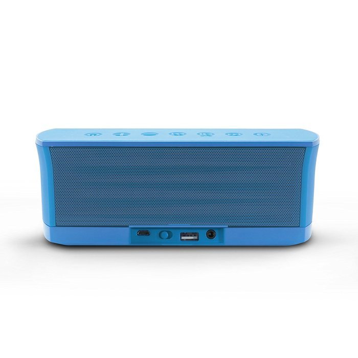 iLuv Rechargeable Splash-resistant Stereo Bluetooth Speaker with Jump-Start Technology-Blue N4
