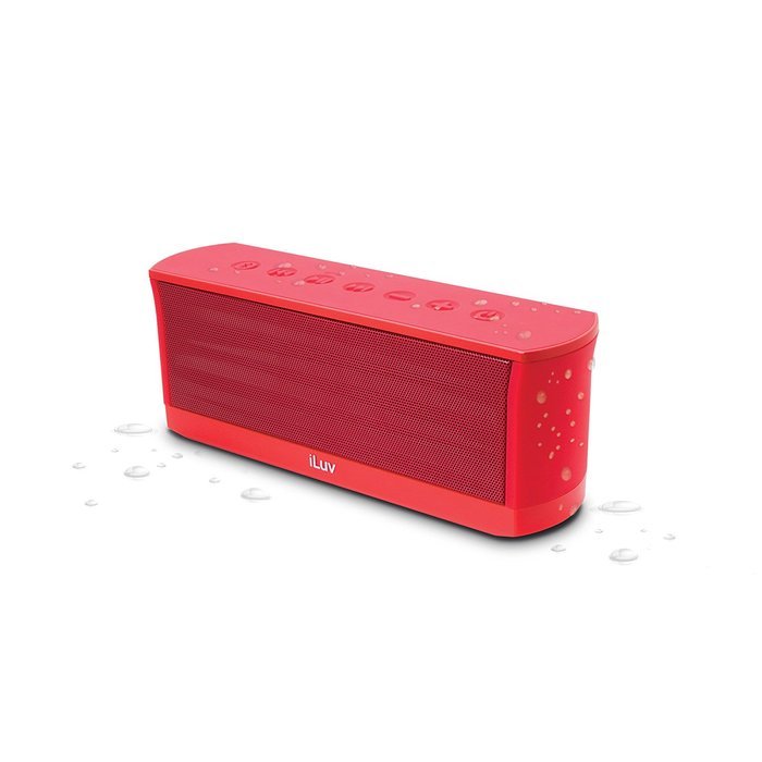 iLuv Rechargeable Splash-resistant Stereo Bluetooth Speaker with Jump-Start Technology-Blue N14