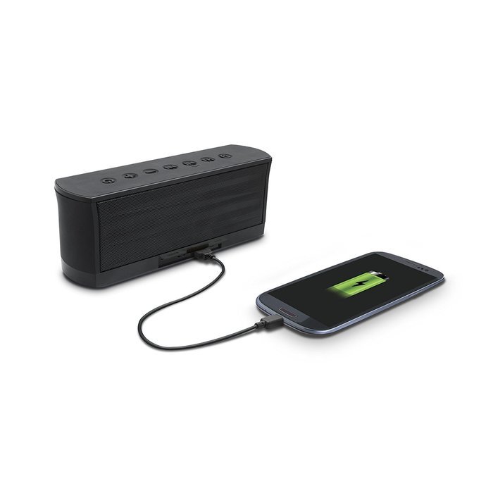 iLuv Rechargeable Splash-resistant Stereo Bluetooth Speaker with Jump-Start Technology-Blue N24