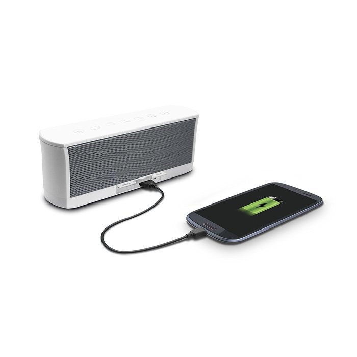 iLuv Rechargeable Splash-resistant Stereo Bluetooth Speaker with Jump-Start Technology-Blue N33