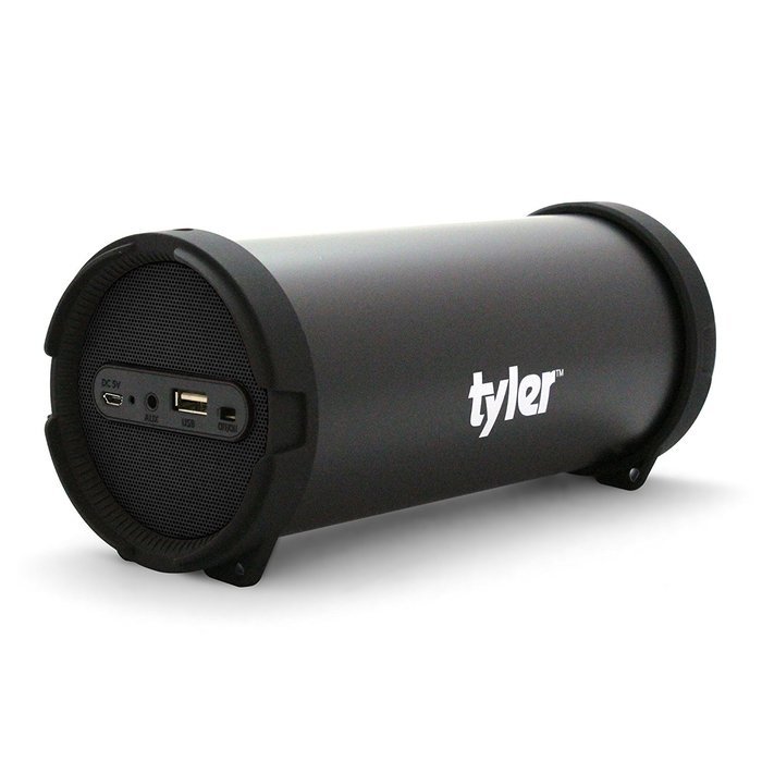 Tyler Portable Wireless Bluetooth Speaker TWS402-BK, Indoor/Outdoor 2.1 Hi-Fi Stereo Cylinder Loud Speaker, with...