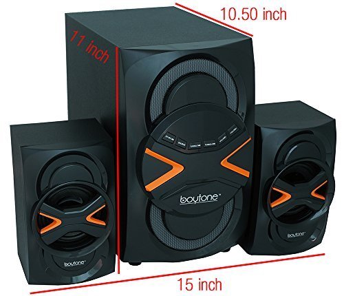Boytone BT-326F, 2.1 Bluetooth Powerful Home Theater Speaker System, with FM Radio, SD USB ports, Digital Playback... N3