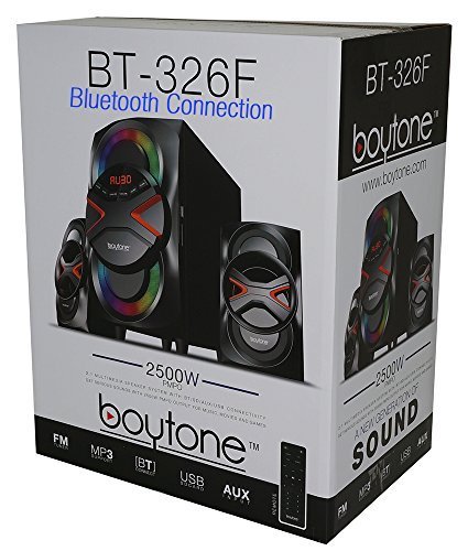 Boytone BT-326F, 2.1 Bluetooth Powerful Home Theater Speaker System, with FM Radio, SD USB ports, Digital Playback... N8