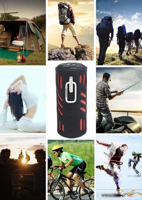 Blusmart Wireless Waterproof Bluetooth Speaker 4400 mAh Portable Power Bank Charger SOS Emergency Flash Light... N6