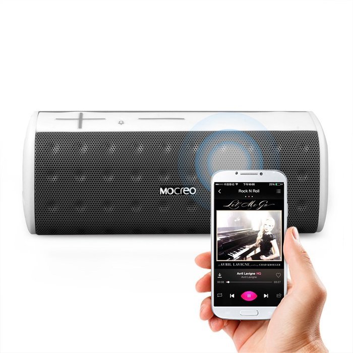 MOCREO Bluetooth Speaker Portable, IPx5 Water-resistant Wireless Portable Bluetooth Speaker - MOSOUND Bar (White) N5