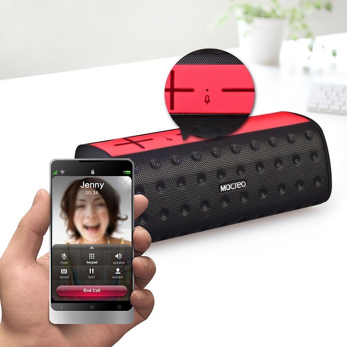 MOCREO Bluetooth Speaker Portable, IPx5 Water-resistant Wireless Portable Bluetooth Speaker - MOSOUND Bar (White) N14