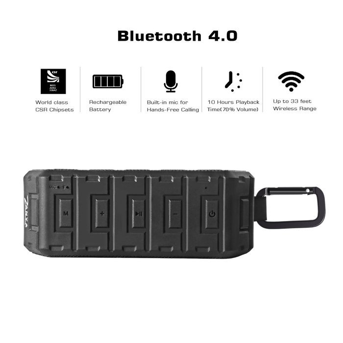 ZANYA Outdoor Speakers, Best Portable IPX6 waterproof Bluetooth 4.0 Speakers Outdoor Sport/Shower Wireless Speaker... N4