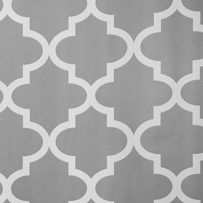 Best Home Fashion Room Darkening Morrocan Print Curtains - Antique Bronze Grommet Top - Grey- 52"W X 63"L - (1... N4
