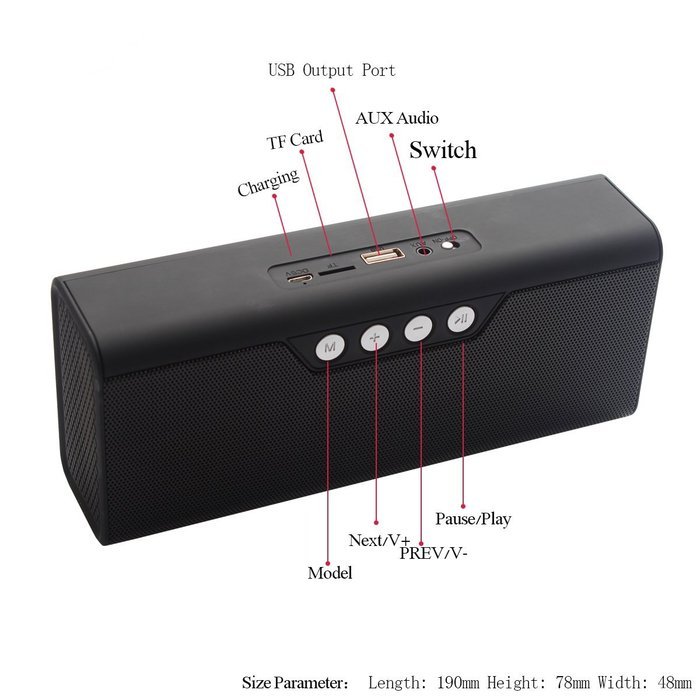 Bluetooth Speakers, Gaosa Powerful Bluetooth Speaker Stereo Sound with Enhanced Bass,Power Bank, Crystal Clear... N8