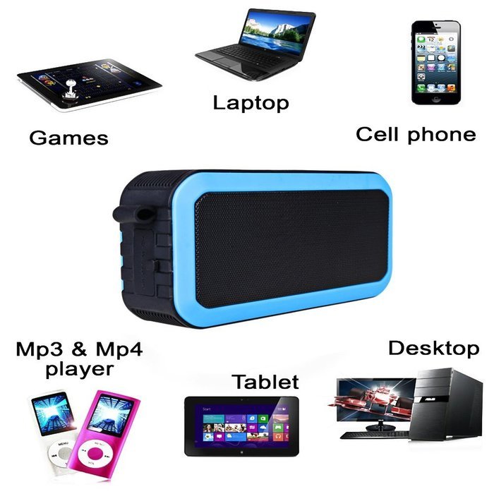Awkli Bluetooth Waterproof Speaker Wireless Shockproof Portable 5W Power HD Speaker with Carabiner Supported Music...