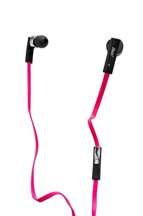 2BOOM Professional Sound Wired Earbuds with Microphone and Volume Control Pink