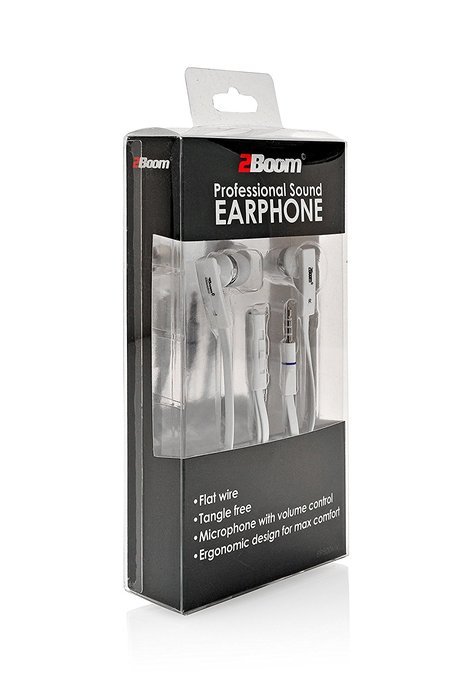 2BOOM Professional Sound Wired Earbuds with Microphone and Volume Control Pink N16