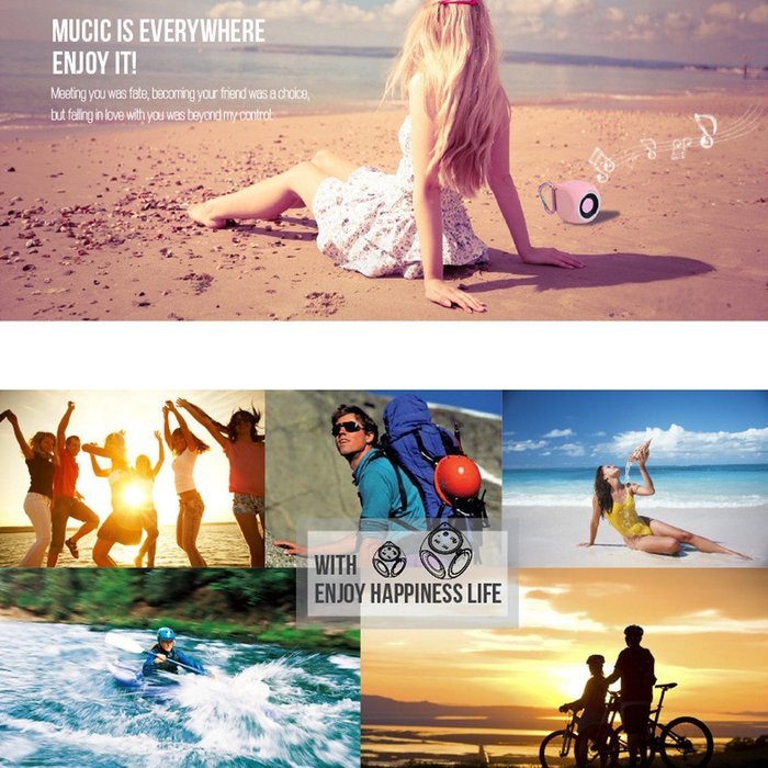 Mini Speaker,ELEGIANT Portable IPX7 Waterproof Shower Speaker Bluetooth Wireless Stereo Speaker with Powerful... N6