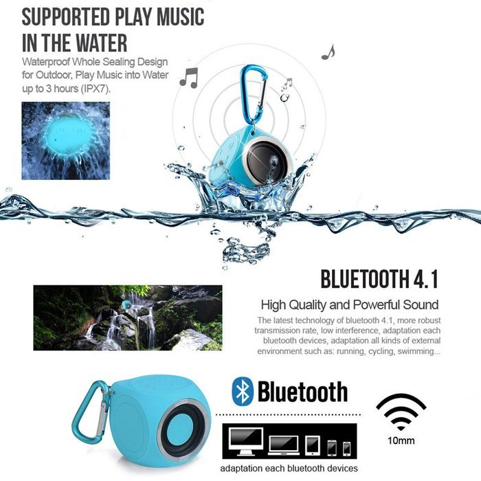 Mini Speaker,ELEGIANT Portable IPX7 Waterproof Shower Speaker Bluetooth Wireless Stereo Speaker with Powerful... N11