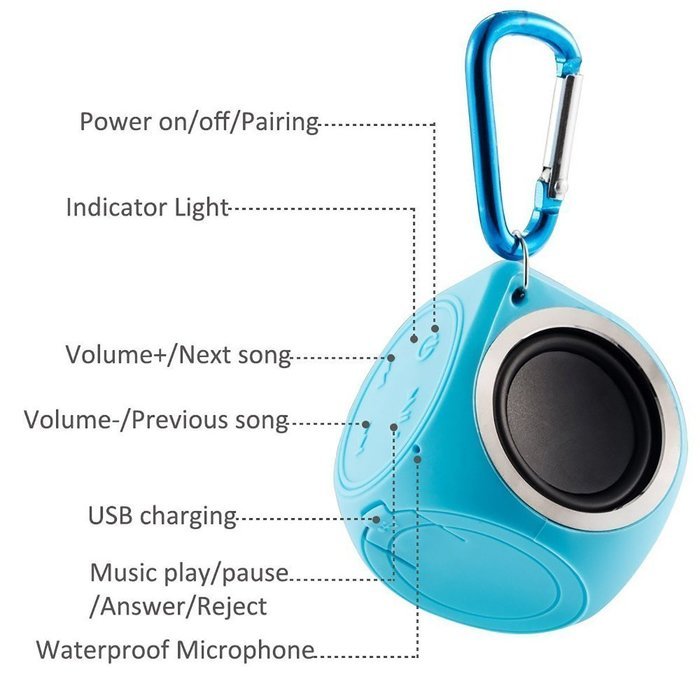 Mini Speaker,ELEGIANT Portable IPX7 Waterproof Shower Speaker Bluetooth Wireless Stereo Speaker with Powerful... N14