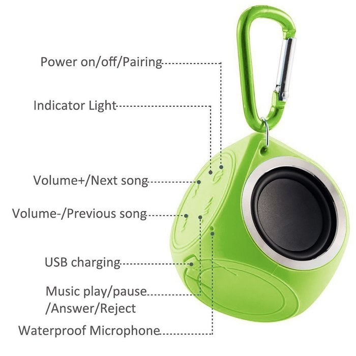 Mini Speaker,ELEGIANT Portable IPX7 Waterproof Shower Speaker Bluetooth Wireless Stereo Speaker with Powerful... N21