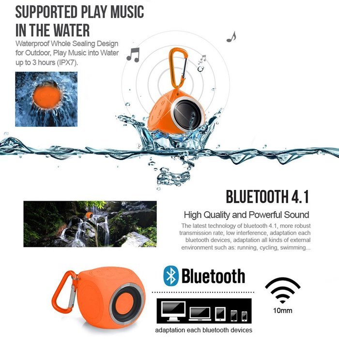 Mini Speaker,ELEGIANT Portable IPX7 Waterproof Shower Speaker Bluetooth Wireless Stereo Speaker with Powerful... N31