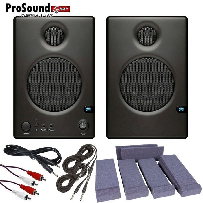 Presonus Ceres C4.5BT 2-Way Powered Speakers with Bluetooth - Talent Speaker PAD set - (4) Cables (ProSoundGear...