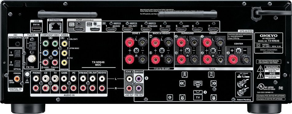 Onkyo TX-NR646 7.2-Channel Network A/V Receiver + Onkyo SKH-410 Dolby Atmos-Enabled Speaker System (Set of 2)... N3
