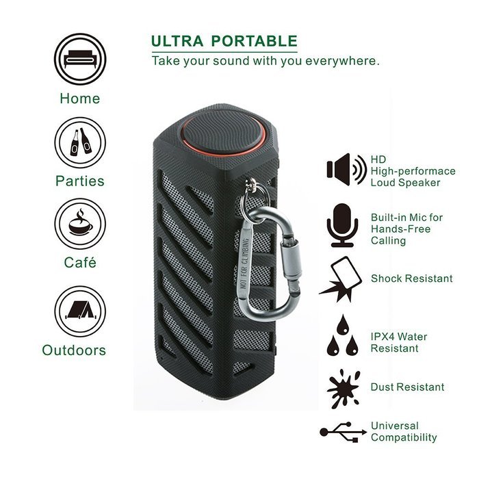 Portable Wireless Bluetooth Speakers Waterproof with Power Bank, Powerful Surround Hi-fi Sound with Enhanced Bass... N2