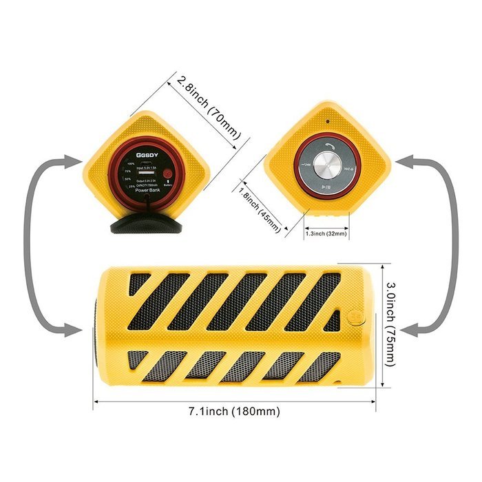 Portable Wireless Bluetooth Speakers Waterproof with Power Bank, Powerful Surround Hi-fi Sound with Enhanced Bass... N12
